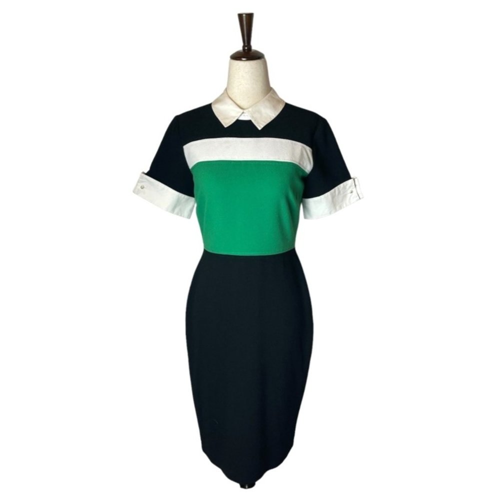 Karl Lagerfeld Black and Green Mini Dress